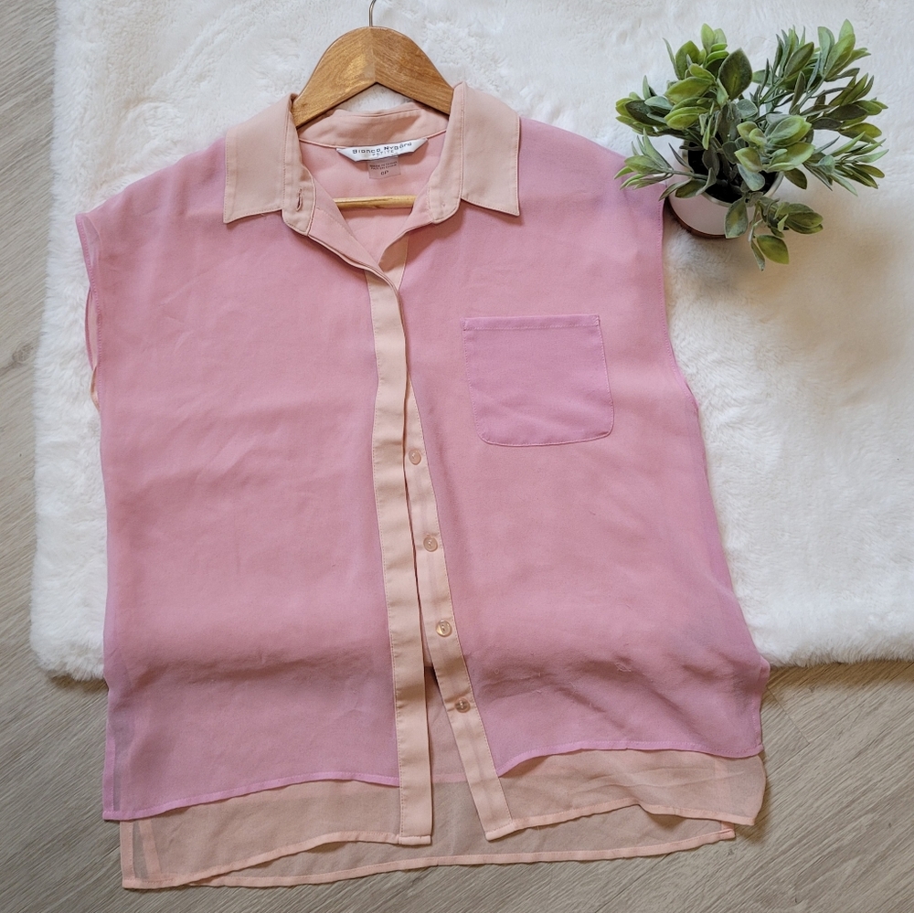 BIANCA NYGARD Pink and Peach Sleeveless Blouse (6P)